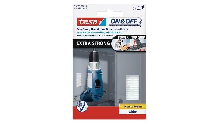 Tesa On & Off Extra Strong Strips 50 mm : 10 cm - Kleiderbuegel Und Haken