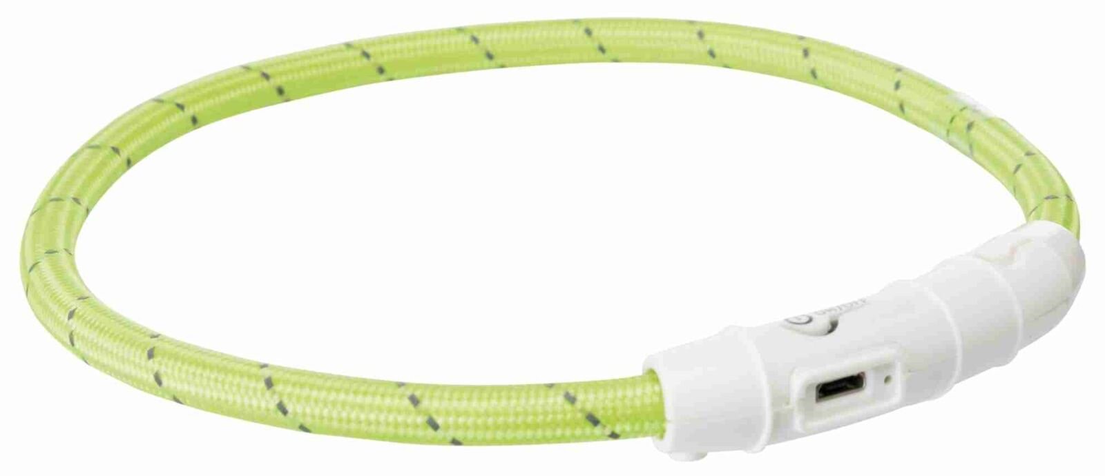 Trixie Flash Light Ring Usb Illuminated Dog Safety Collar Green Size L-xl 7mm 65cm - Hunde Tx12702