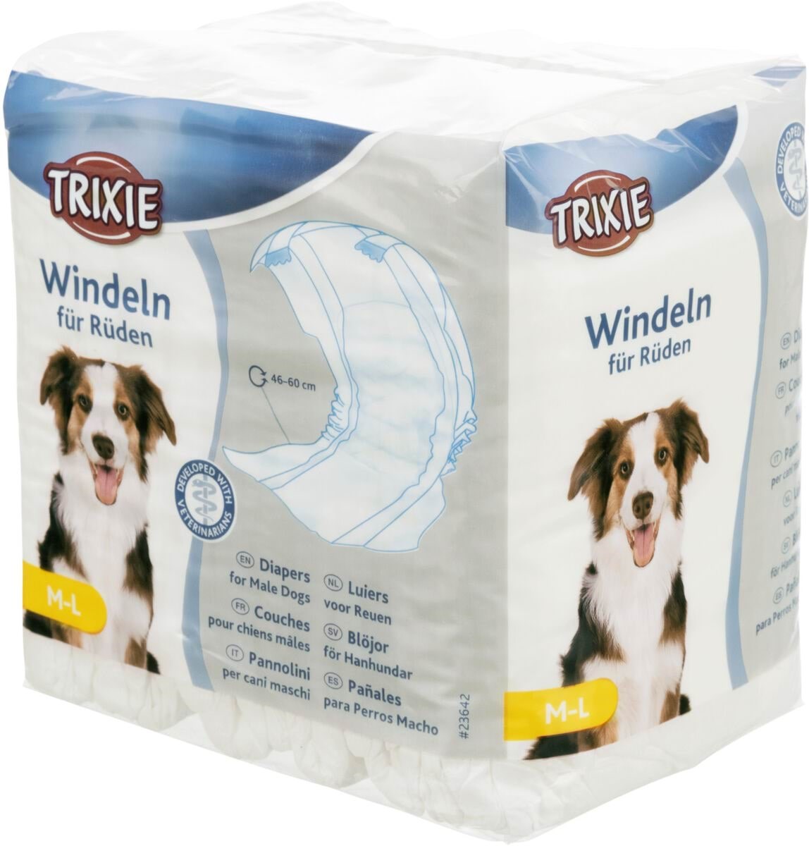 Trixie Diapers For Male Dogs M-l: 46-60cm (12-pack) - Hunde
