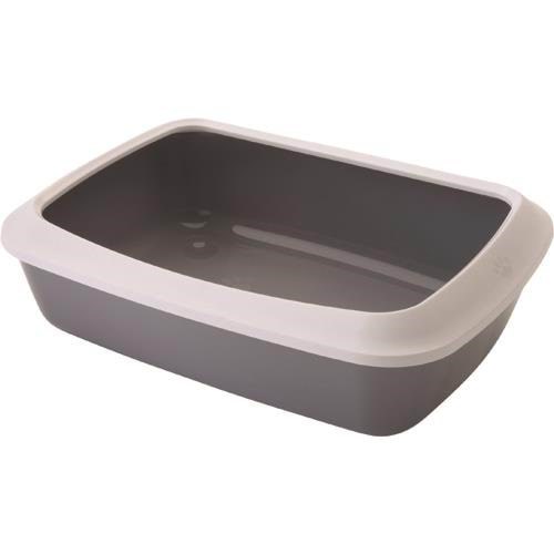 Savic Iriz Cat Litter Tray With Rim 50cm Cool Grey - Katzen
