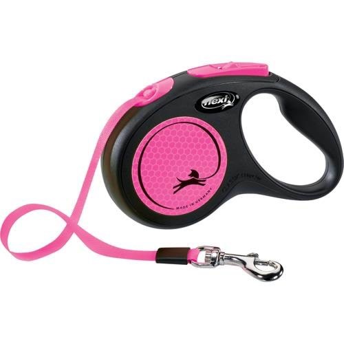 Flexi New Neon S Tape 5 m (Black/neon Pink) - Hunde