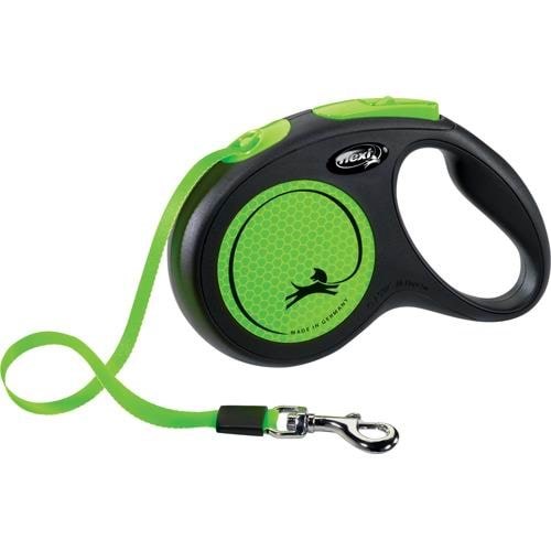 Flexi New Neon Leash M 5M 25kg Black/neon Green - Hunde