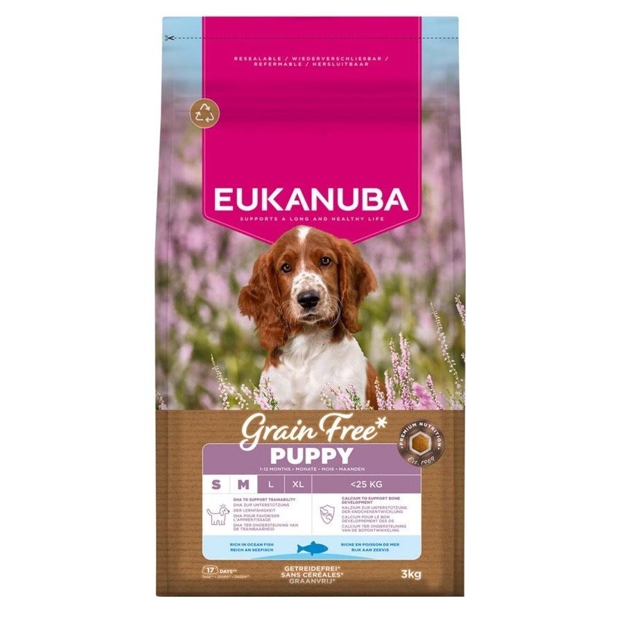 Eukanuba Grain Free Puppy Small/medium Meeresfisch - Trockenfutter Für Hunde - 3kg 8710255206639