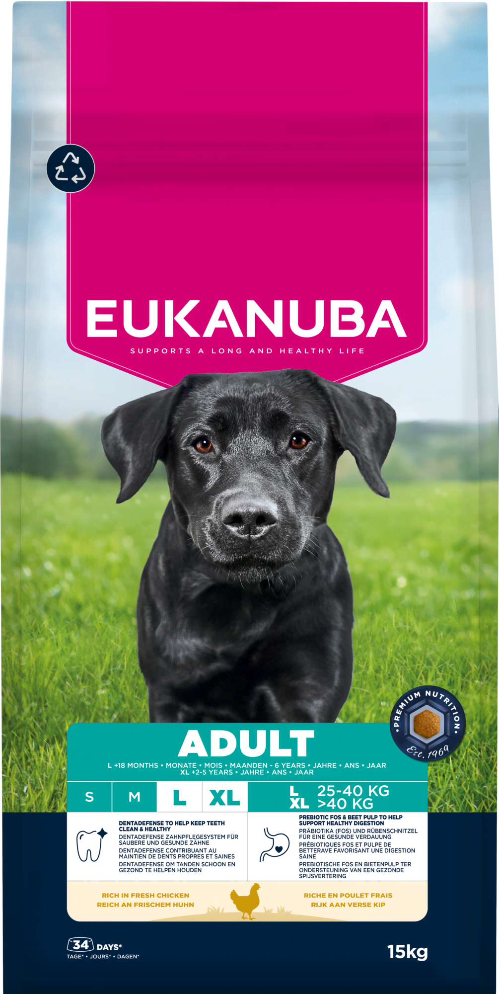 Eukanuba Adult Large Breed, Fresh Chicken, 15kg - Hunde Eh071500