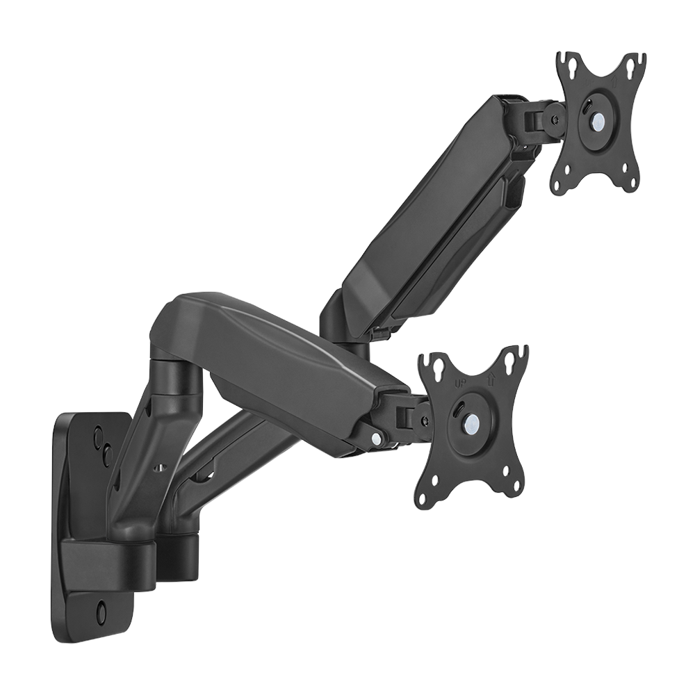 Dutzo Monitorarm Für 2 Monitore (17"-32") - Wandmontage Version (Schwarz) - Monitorhalterung