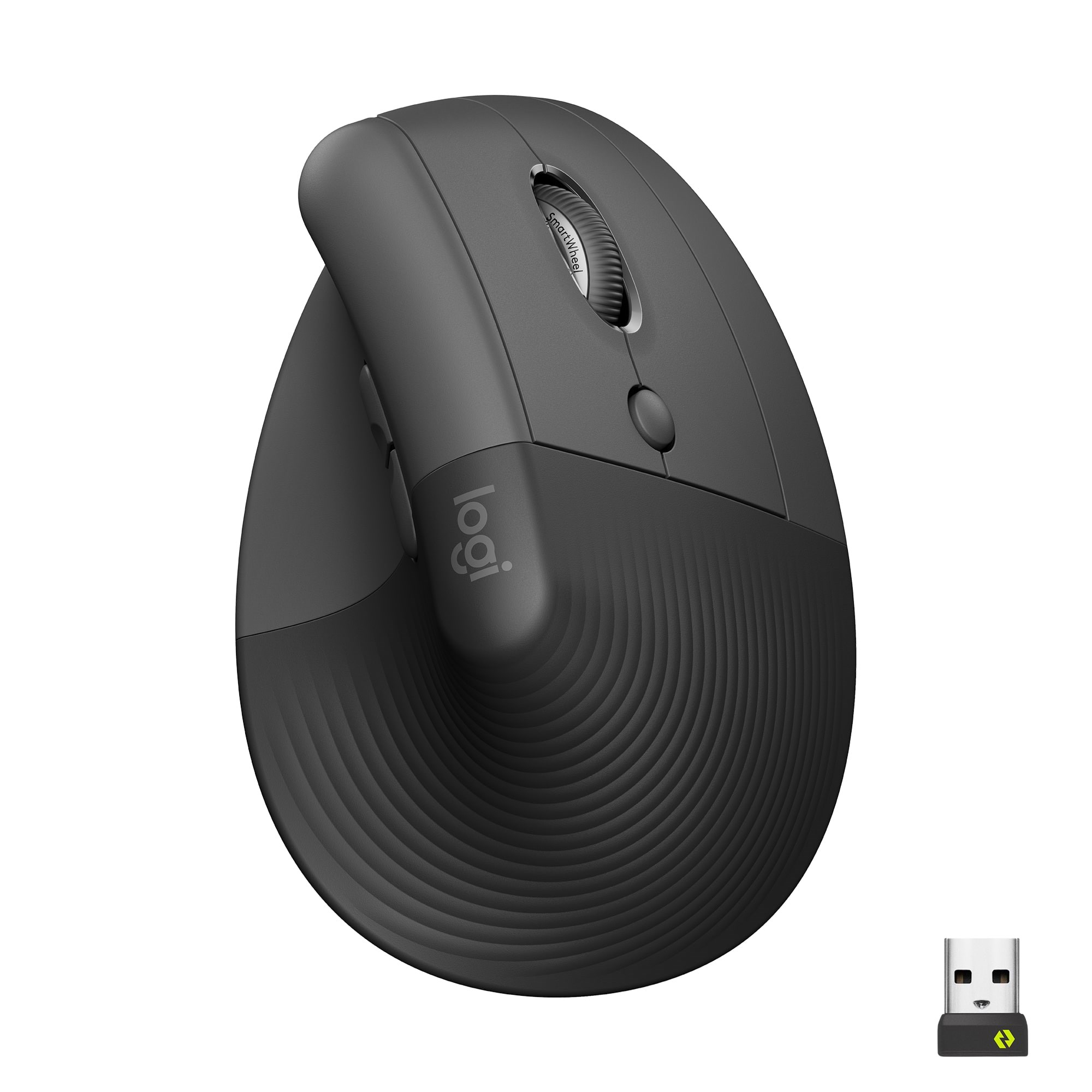 Logitech Lift Right Vertical - Graphite - Ergonomische Maus (Schwarz) 910-006473