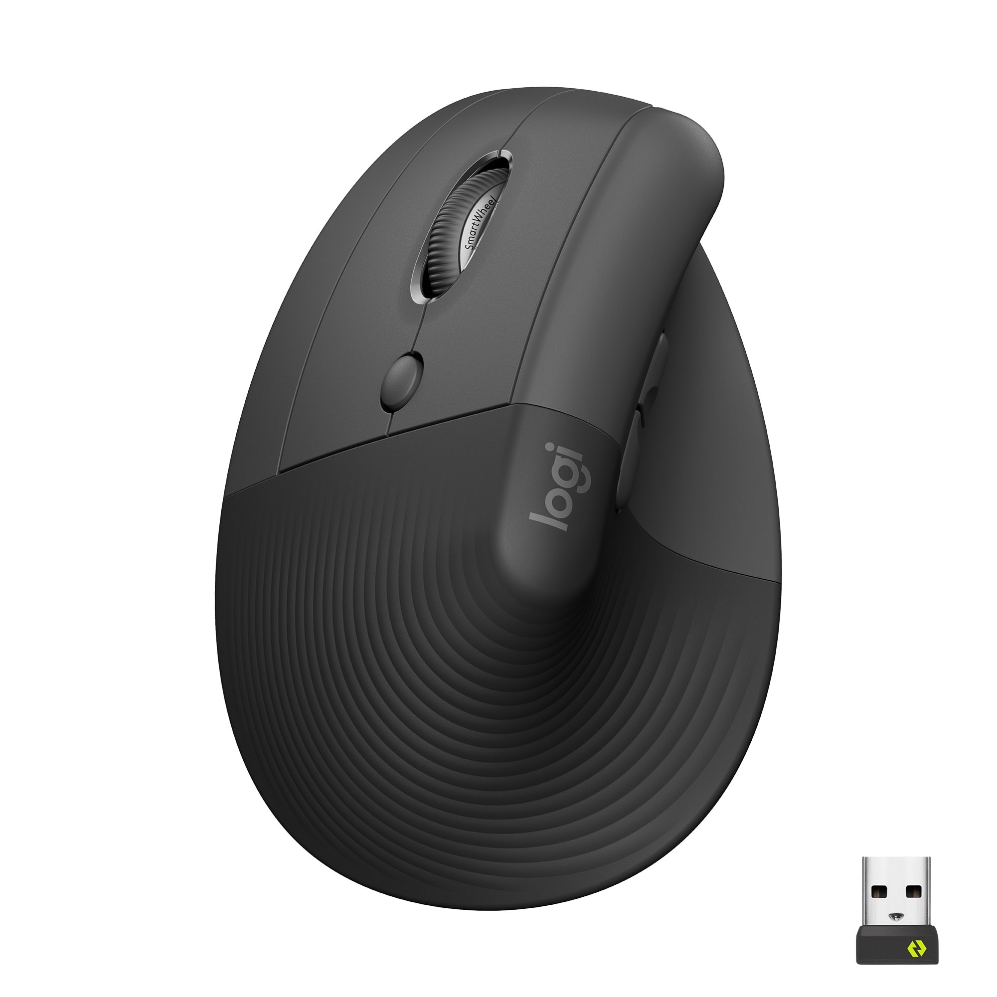 Logitech Lift Left Vertical - Graphite - Ergonomische Maus (Schwarz)