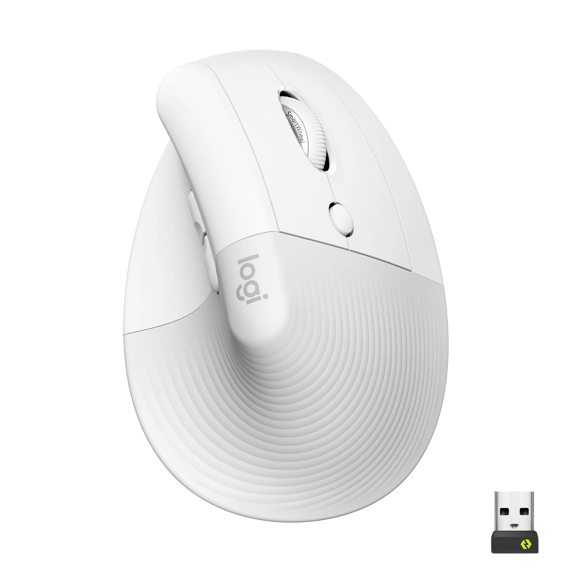 Logitech Lift Right Vertical - White - Ergonomische Maus (Weiß)