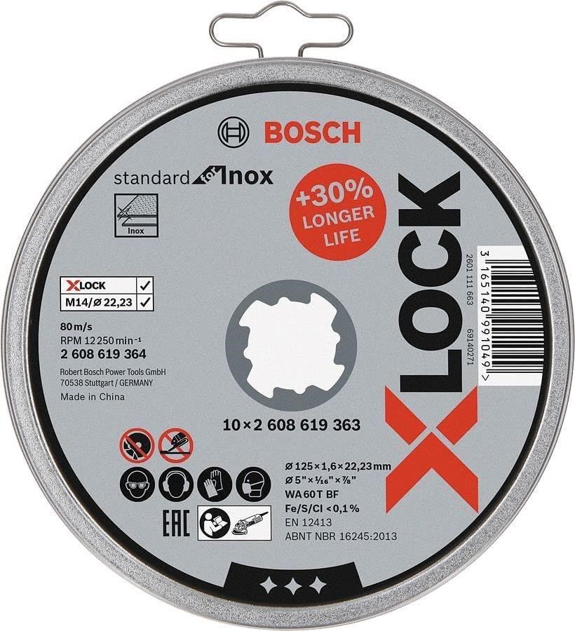 Bosch Cutting Disc X-lock 125 x 1.6 mm 10 Pcs. - Winkelschleifer
