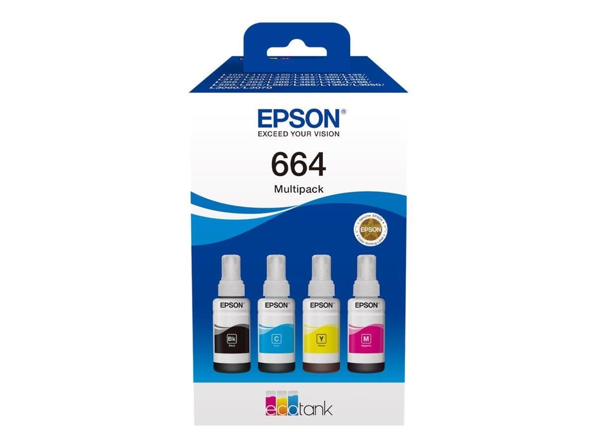 Epson Ecotank 664 / 4-pack (Black Yellow Cyan Magenta) Ink - Druckerzubehoer Tinte Toner