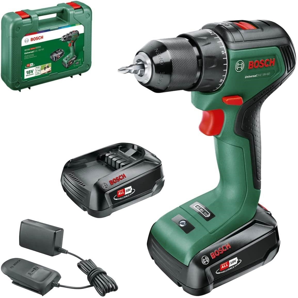 Bosch Cordless Drill Driver Universaldrill 18v-60 2x2.0ah - Schraubbohrmaschinen 06039d7002