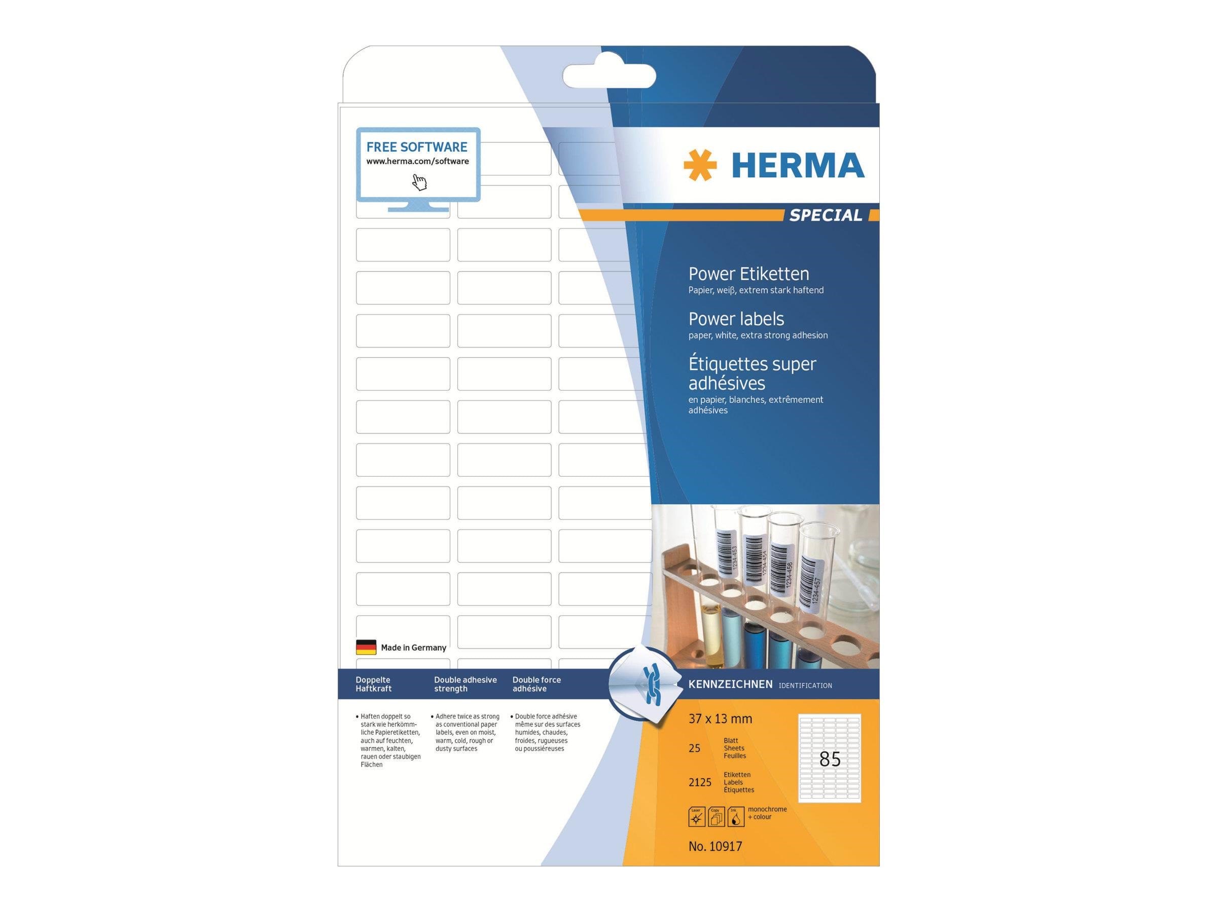 Herma Labels - Matte - 2125 Label(s) - 37 x 13 mm - Papier Fotopapier Und Etiketten