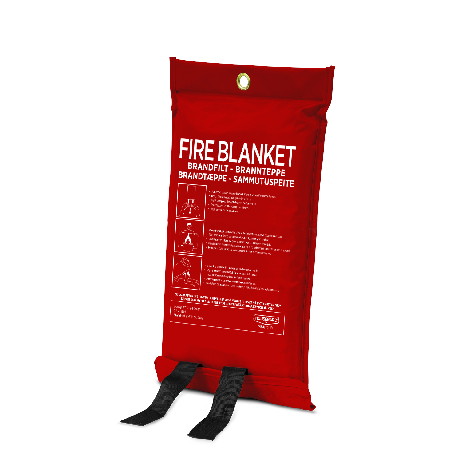 Housegard Fire Blanket 120x180 cm Red Silicone Coated - Brandschutzausruestung
