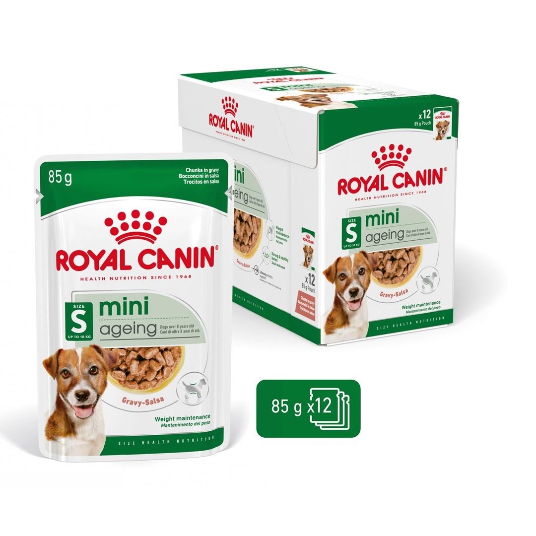 Royal Canin Mini Ageing Chunks in Gravy 85g (12-pack) - Hunde 9003579008287