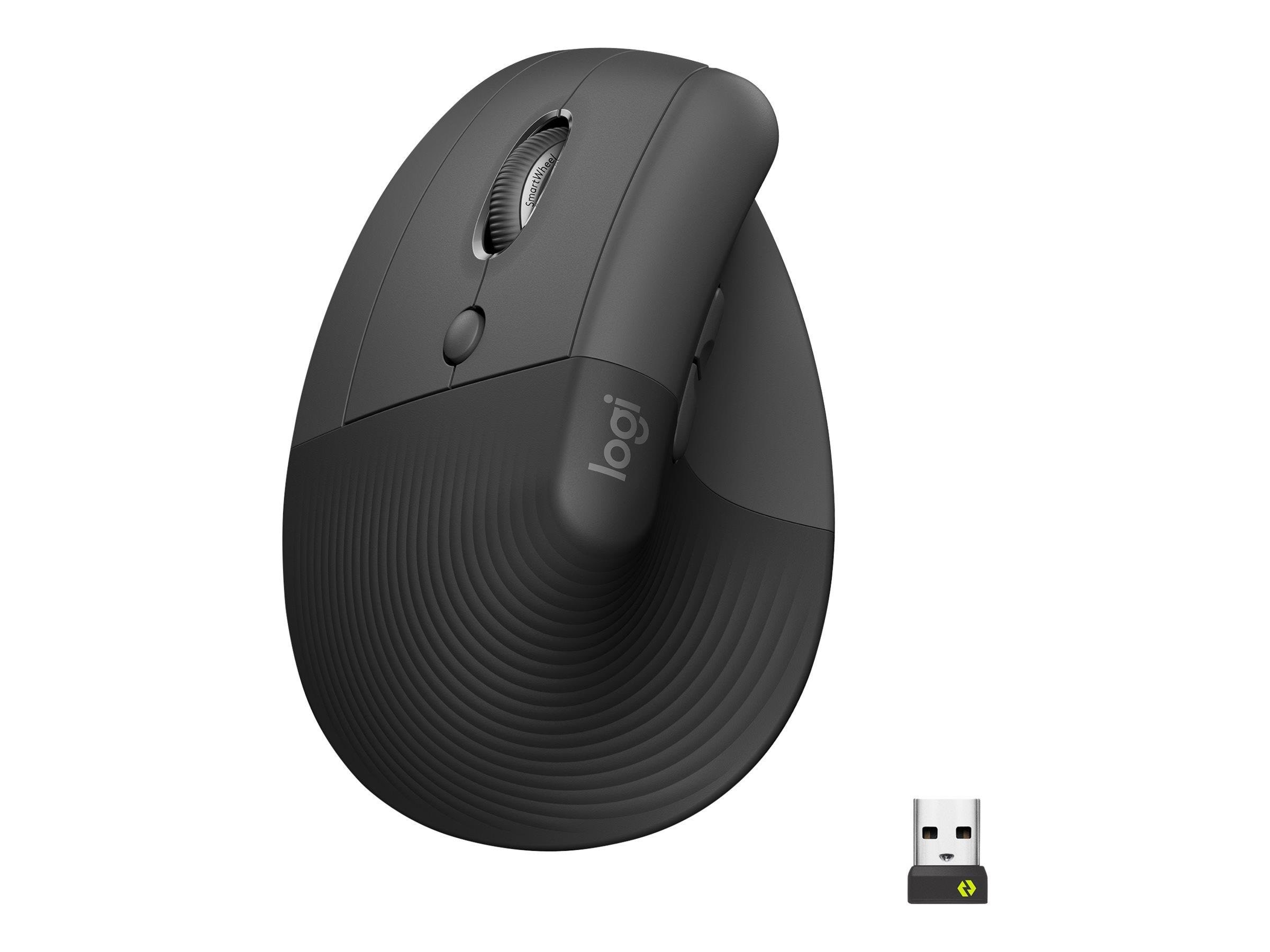 Logitech Lift For Business - Left Handed - Graphite - Ergonomische Maus (Schwarz)