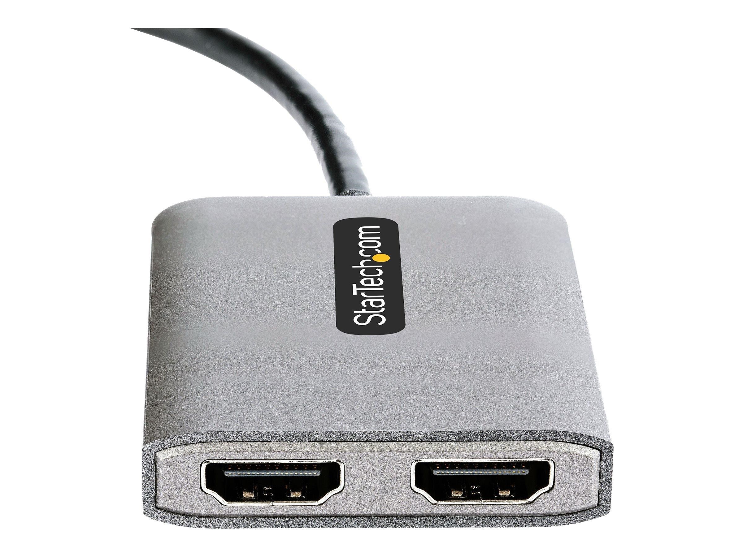 Usb-c to Dual Hdmi Mst Hub Dual Hdmi 4K 60hz Usb Type C Multi Monitor Adapter For Laptop w/ 1ft (30cm) Cable - Display Kabel Grau Mst14cd122hd