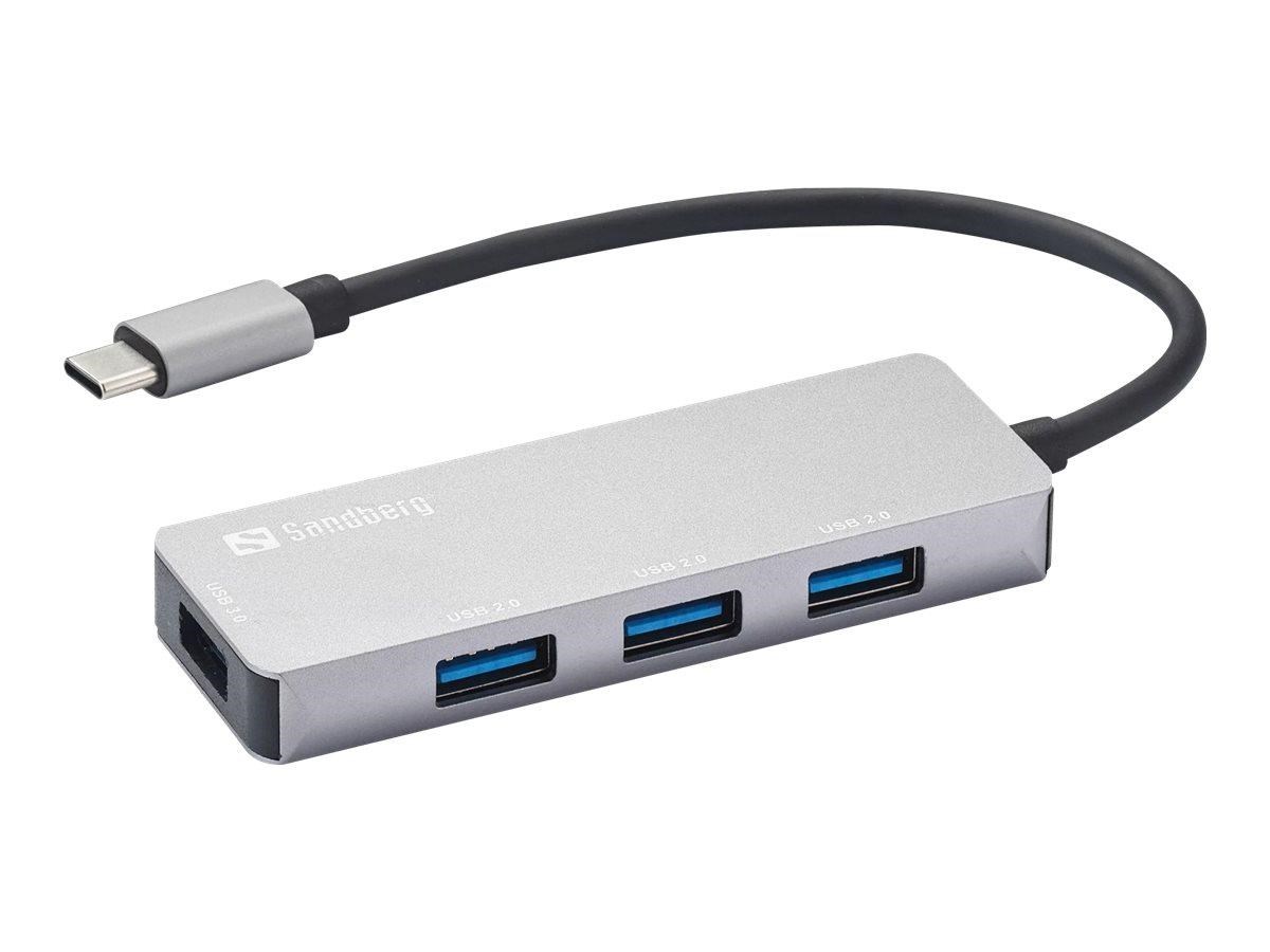 Sandberg Usb-c Hub 1xusb3.0+3x2.0 Saver Usb-hubs - 4 - Grau - Usb Hubs 336-32