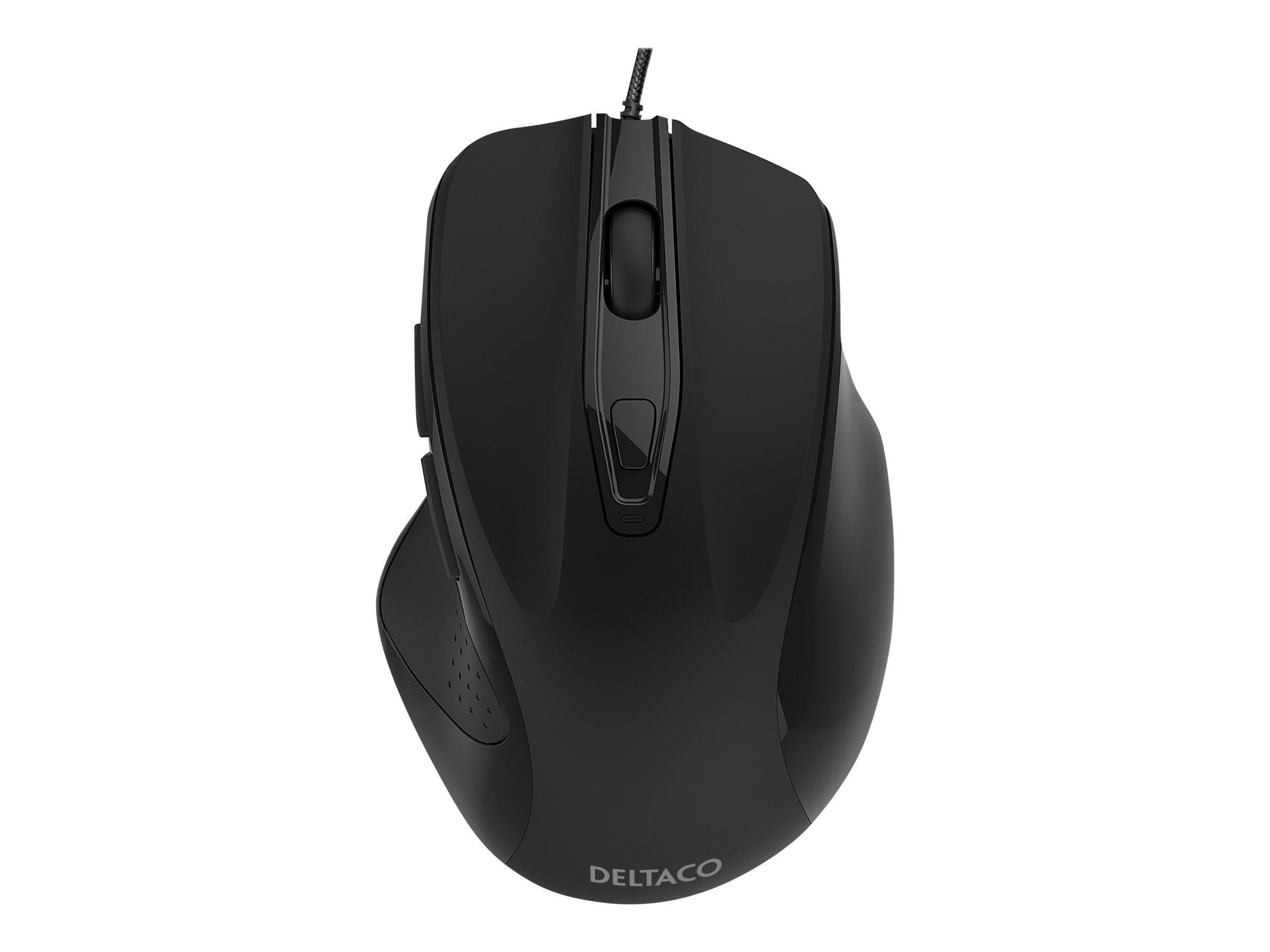 Deltaco Office Wired Silent Office Mouse - Maus (Schwarz)