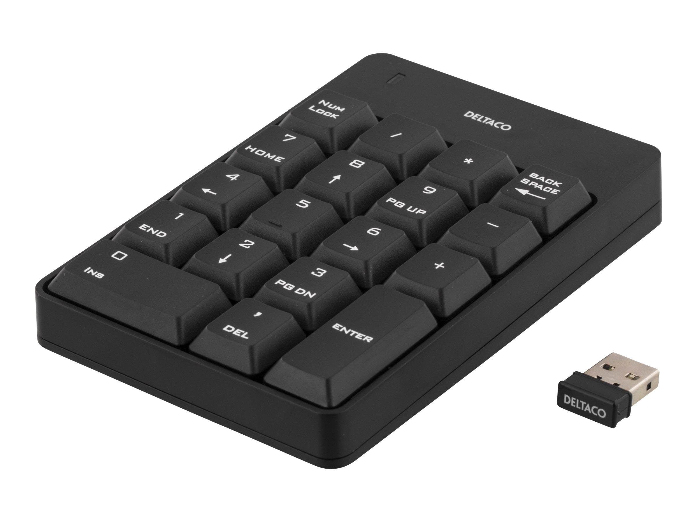 Deltaco Wireless Numpad Black - Numpad - Schwarz - Tastaturen