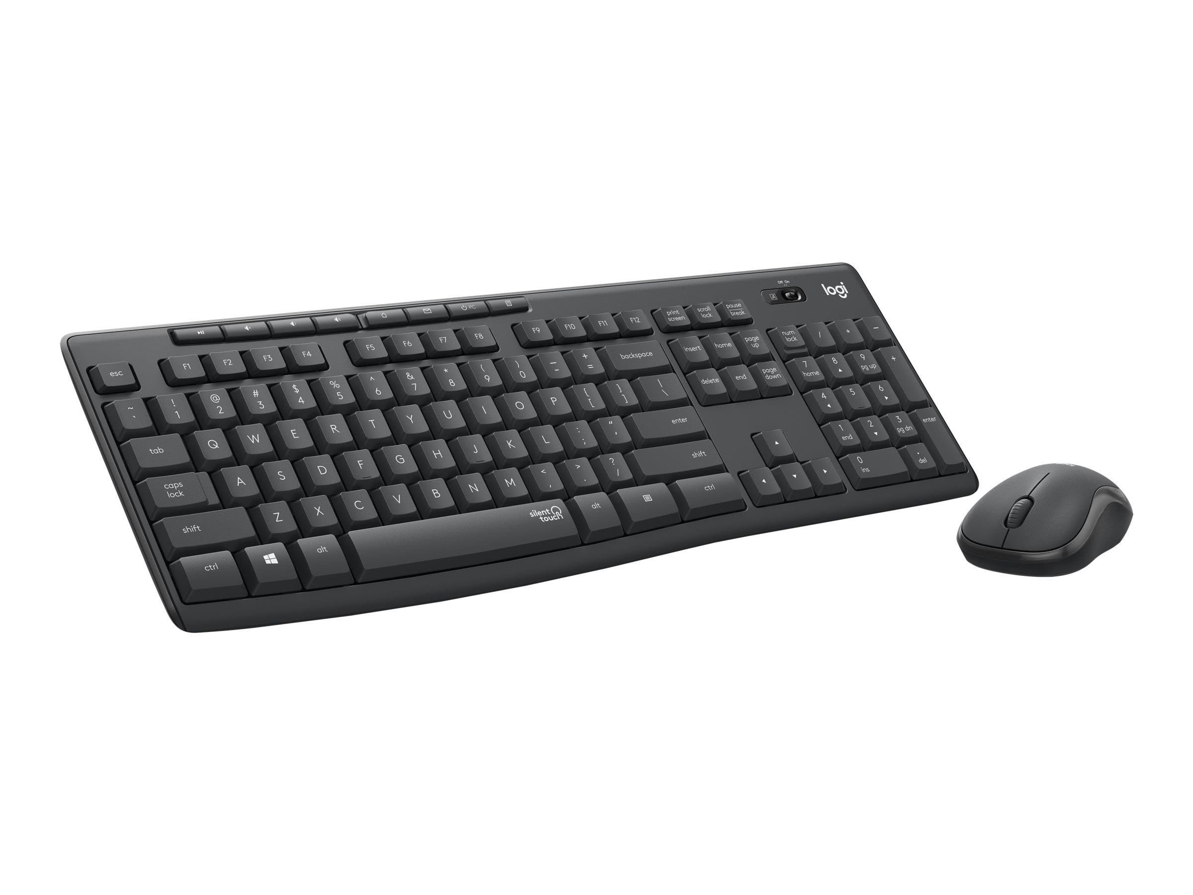 Logitech Mk295 Silent - Keyboard And Mouse Set - French - Graphite - Tastatur & Maus Set - Französisch - Schwarz - Tastaturen 920-009795