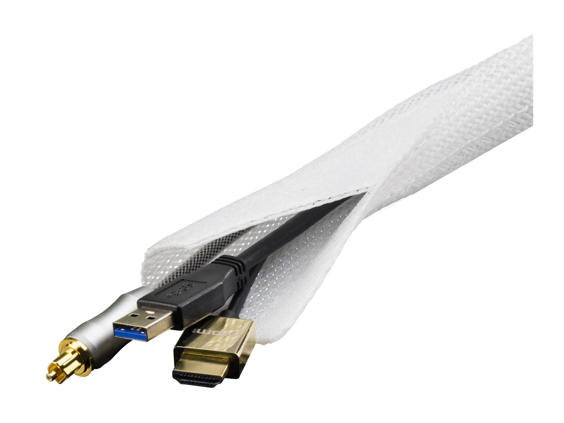 Deltaco Cable Sorting Stocking 3m White - Kabelkanal Kabelschlauch Weiß Ldr17