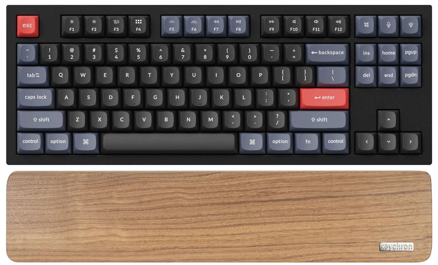 Keychron Walnut Wood Palmrest For Q3 / V3 - Handgelenkstütze - Braun - Tastaturen