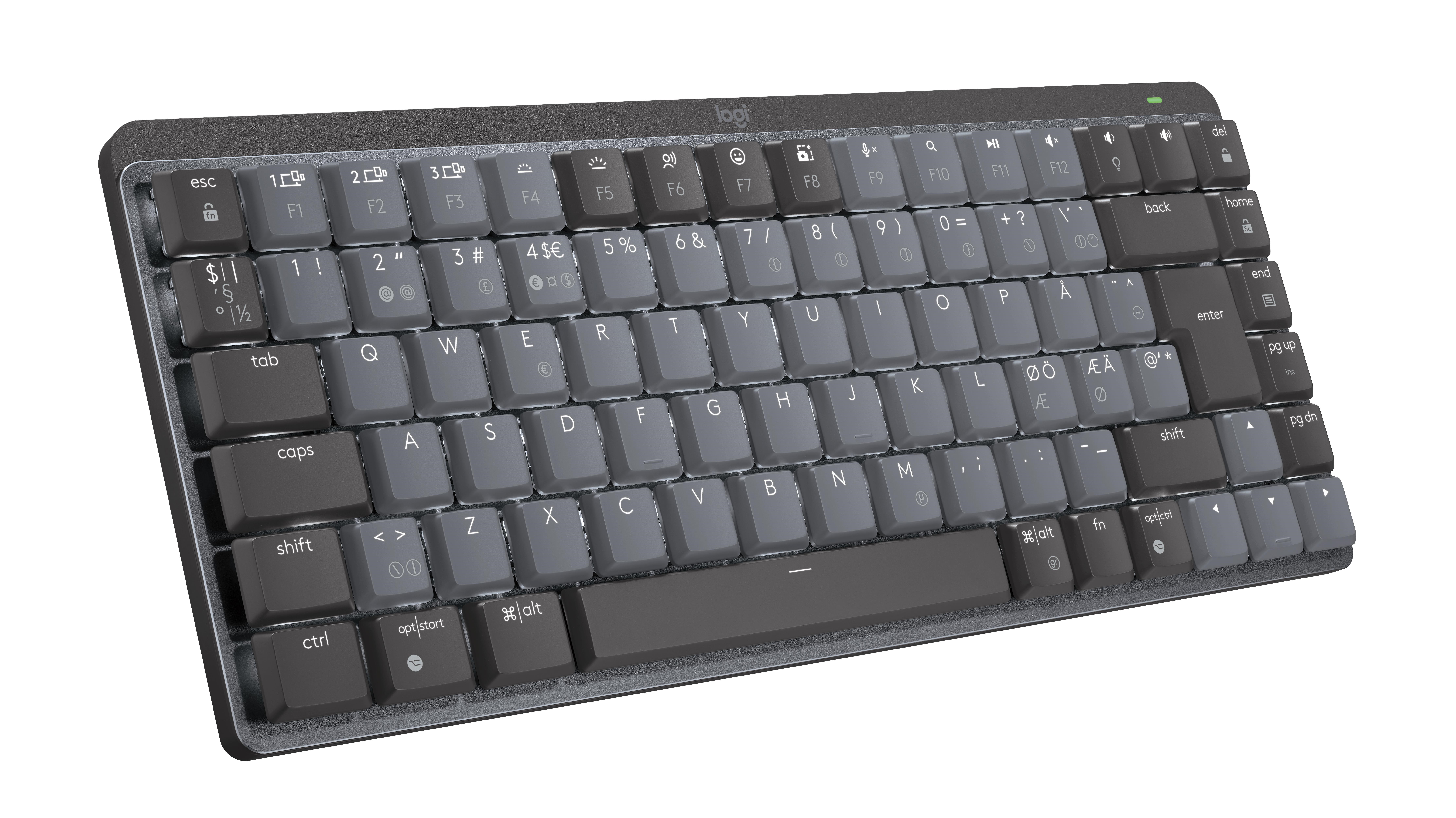 Logitech MX Mechanical Mini Minimalist Wireless Illuminated Performance Keyboard Graphite - Tactile - US International - Tastatur - Englisch (US) - 