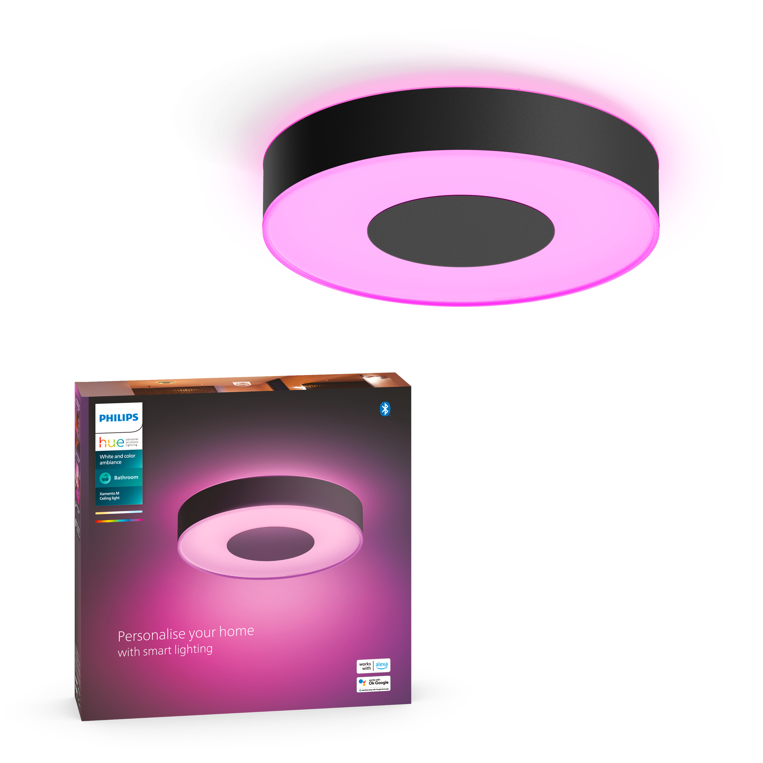 Philips Hue Xamento M Ceiling Lamp - Black - Smart Home