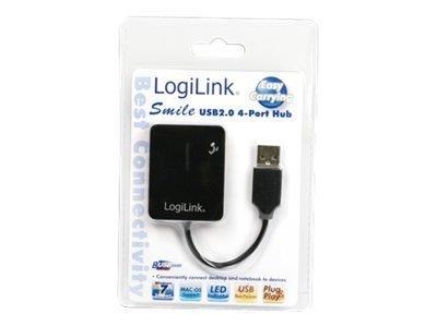 Logilink Usb 2.0 Hub 4-port Smile Black Usb-hubs - 4 - Schwarz - Usb Hubs