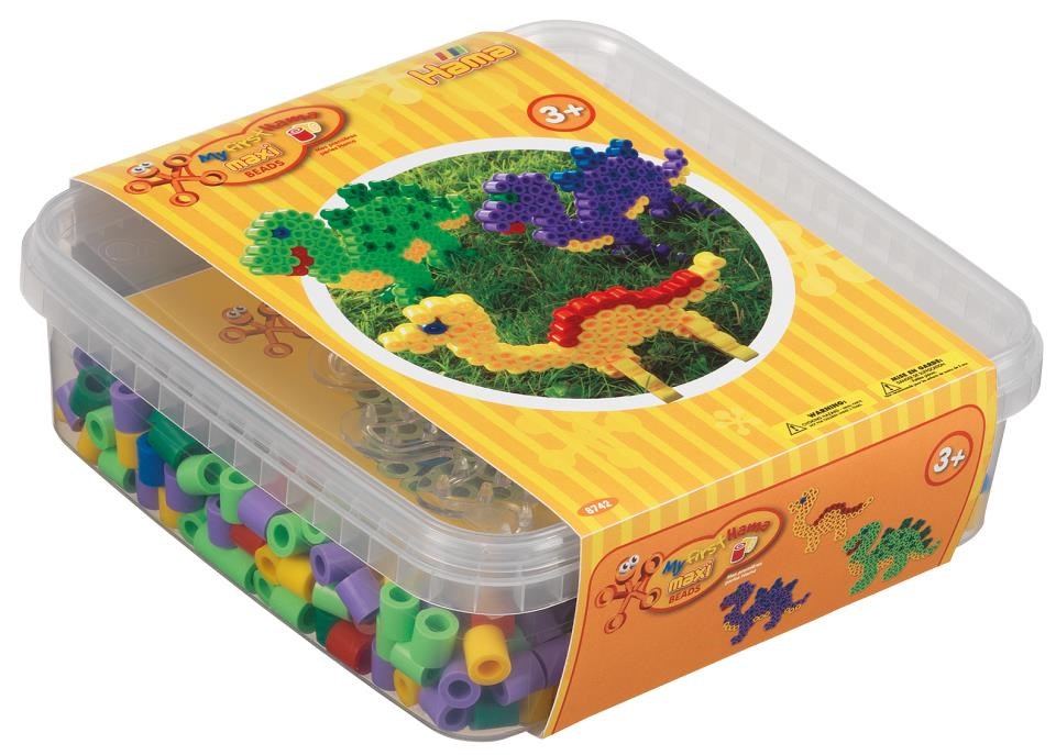 Hama Ironing Beads Set Maxi - Dino 600 Pcs - Kreativ Spiele 8742