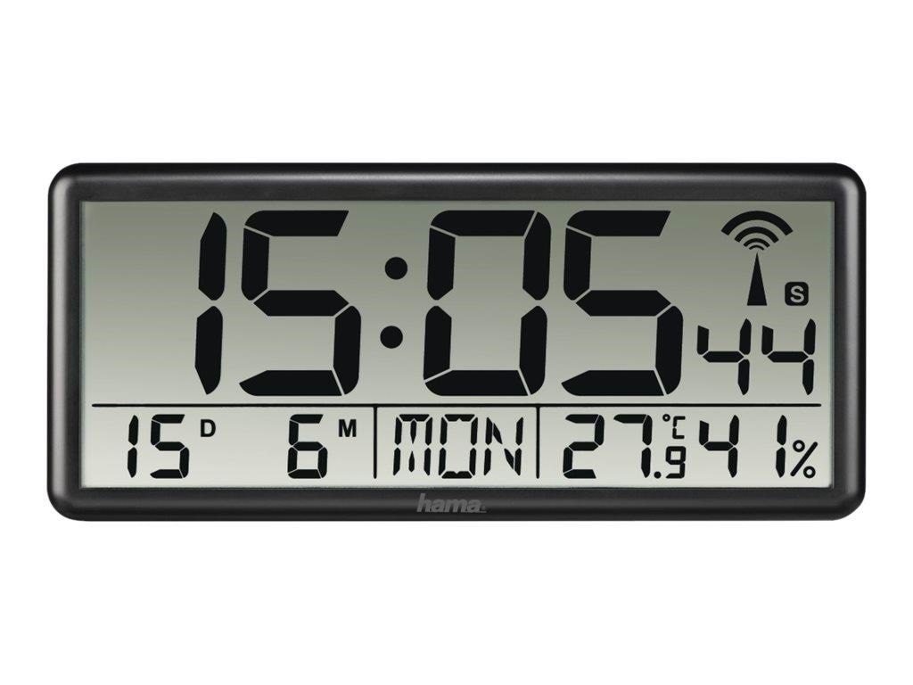 Hama "Jumbo" - Clock - Electronic - Desktop Wall Mountable - Black - Einrichtung 00186352