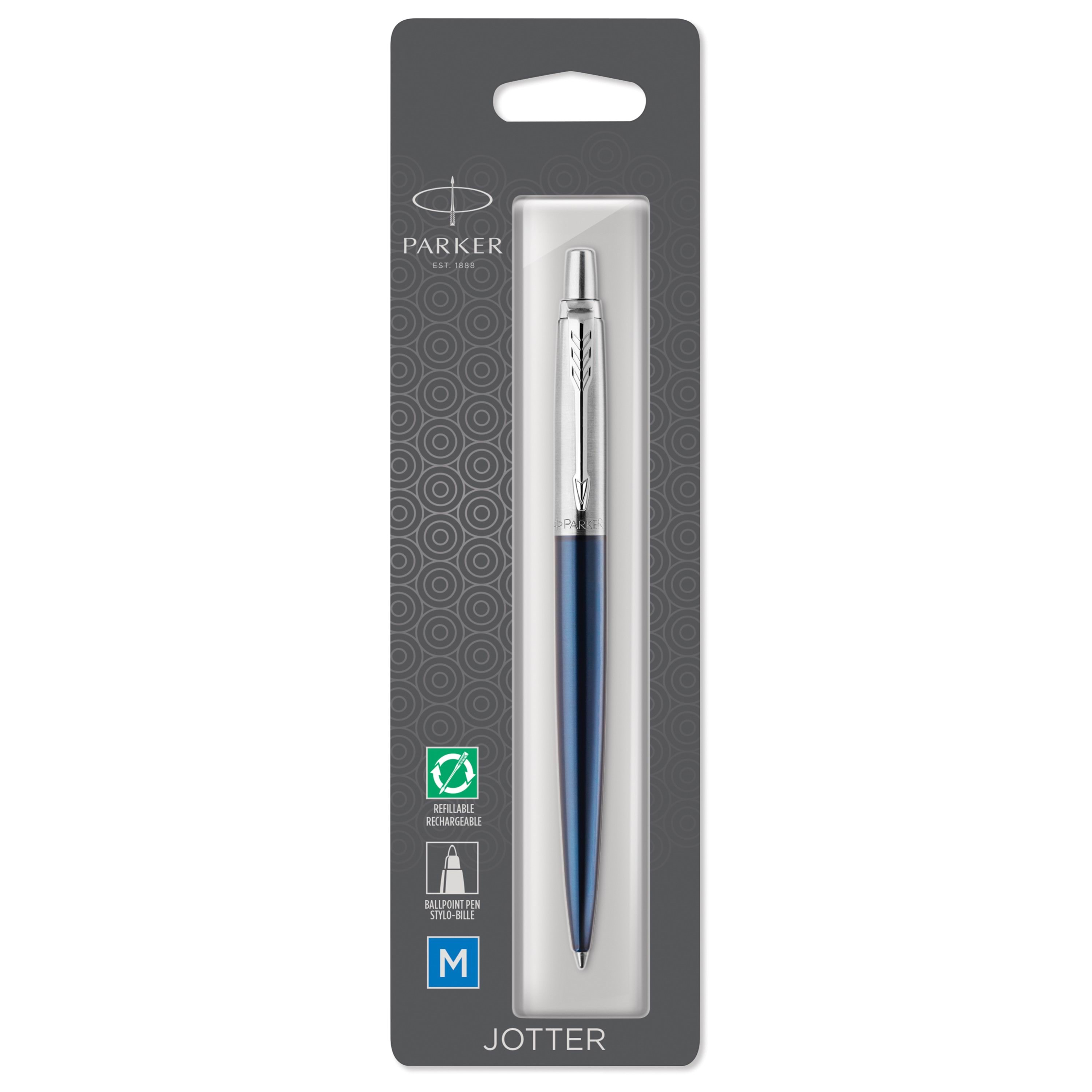 Parker Jotter Kugelschreiber | Royal Blue | Mittlere Spitze | Blaue Tinte | Blister-verpackung - Utensilien Zum Schreiben Und Zeichnen 1953209
