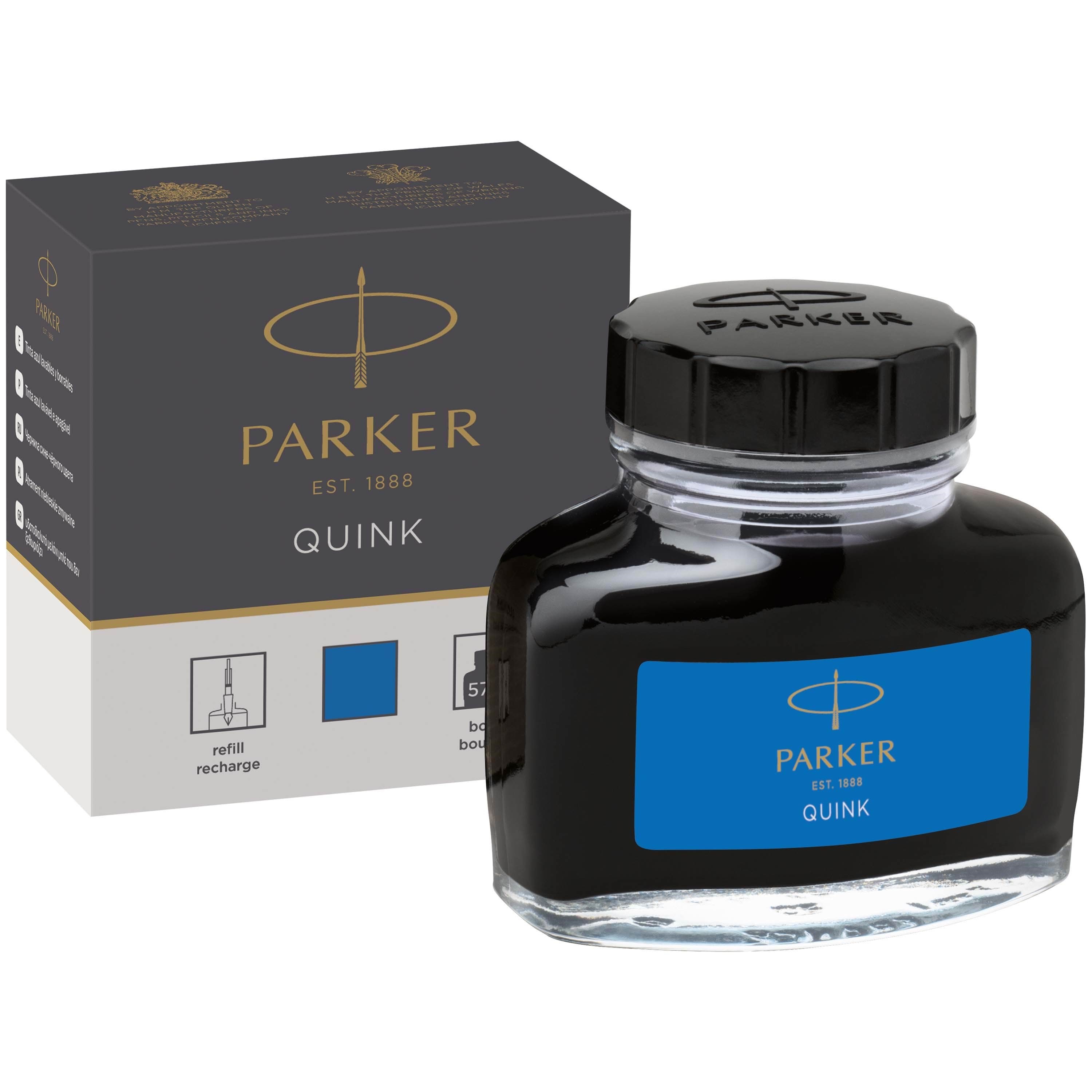 Parker Quink Füllertinte im Tintenfass | Auswaschbare Blaue Tinte | 57 ml - Utensilien Zum Schreiben Und Zeichnen