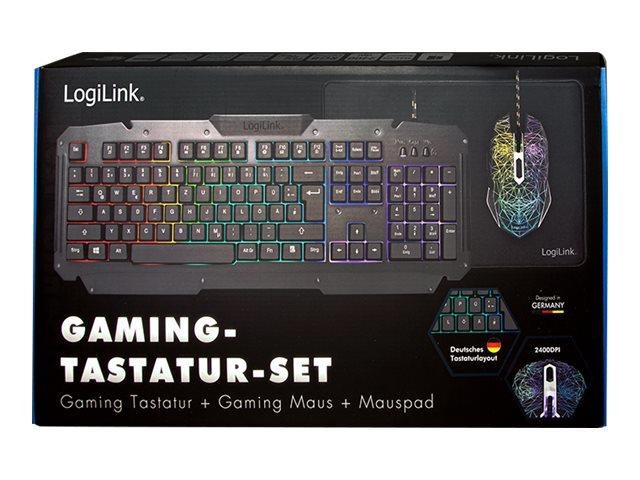 Logilink Gaming-set Keyboard Mouse And Mouspad - Gaming Tastatur - Deutsch - Schwarz - Tastaturen Id0185