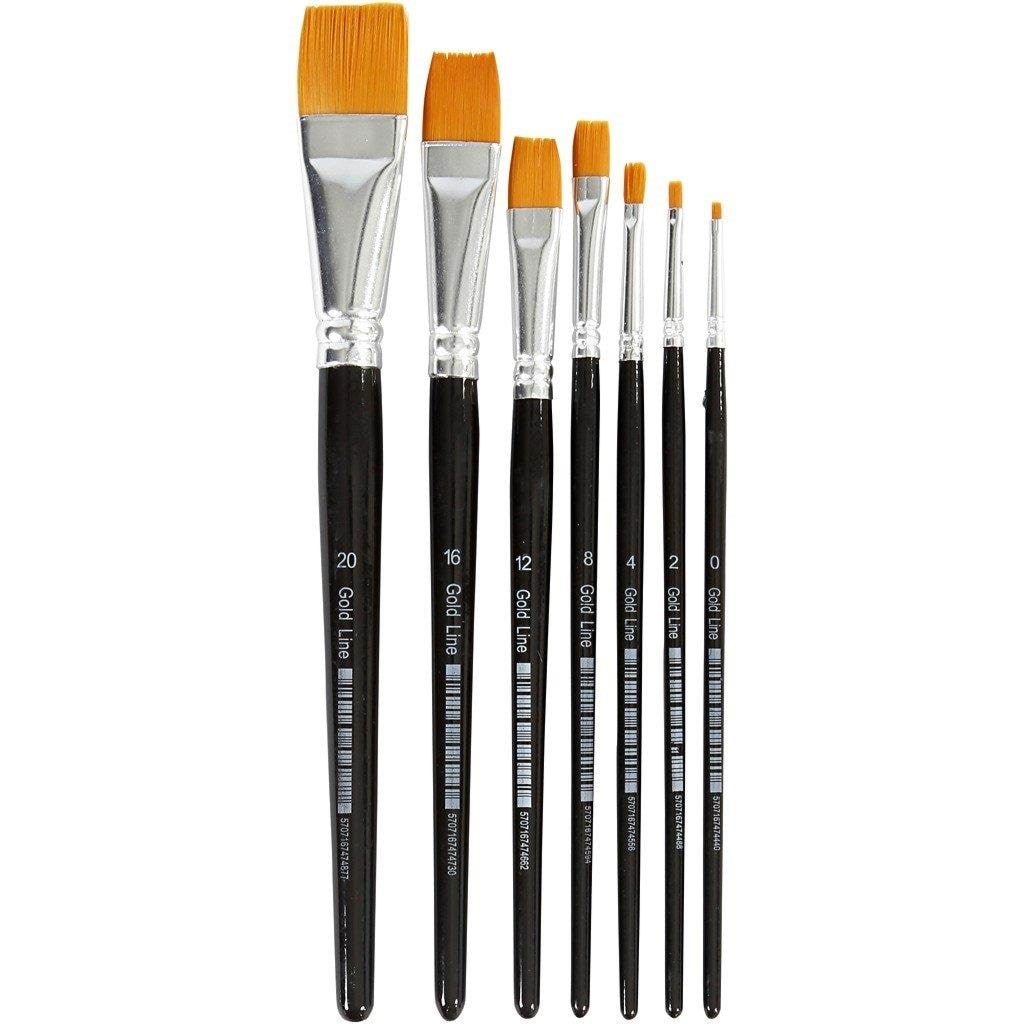 Creativ Company Gold Line Brushes - 7 Mixed - Hobby Zubehoer