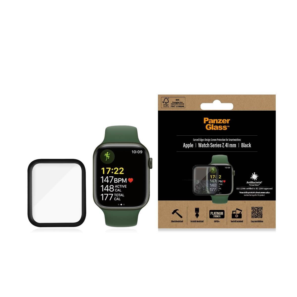 Panzerglass Apple Watch Series 8 | 7 | 41mm | Screen Protector Glass - Handys Schutzfolie