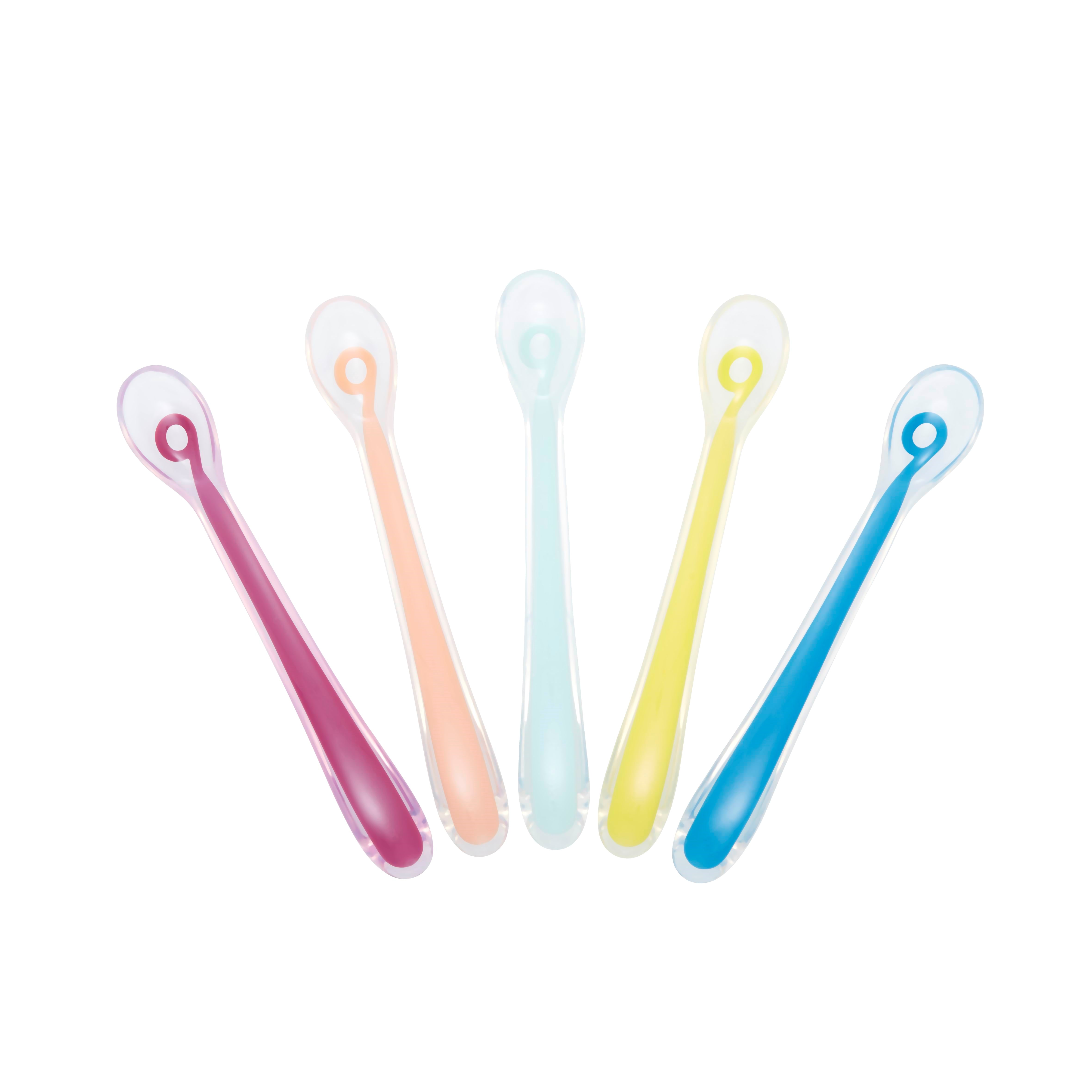 Babymoov Set of 5 Silicon Spoons 2nd Age Multicolor - Babypflege