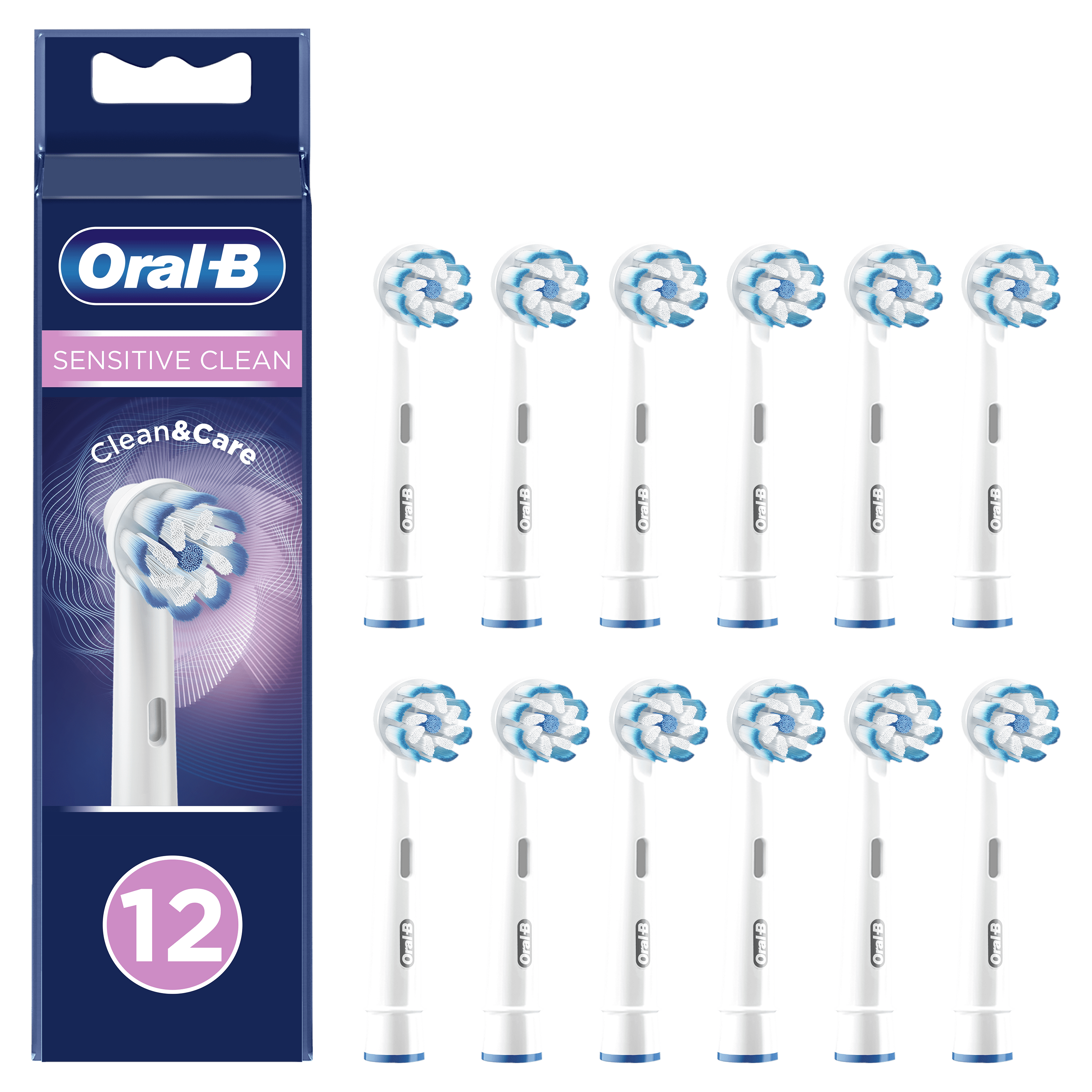 Oral-b Bürstenköpfe Sensitive Clean & Care - White 12 Pcs Letterbox - Elektrische Zahnbuersten Weiß 4210201395300