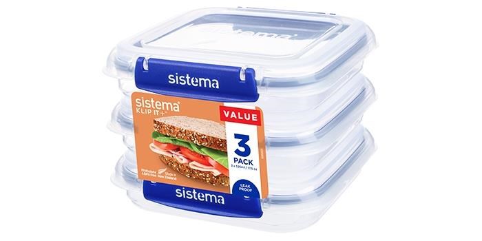 Sistema Square Klip It Plus 3pack 520ml - Kuechenzubehoer 881643