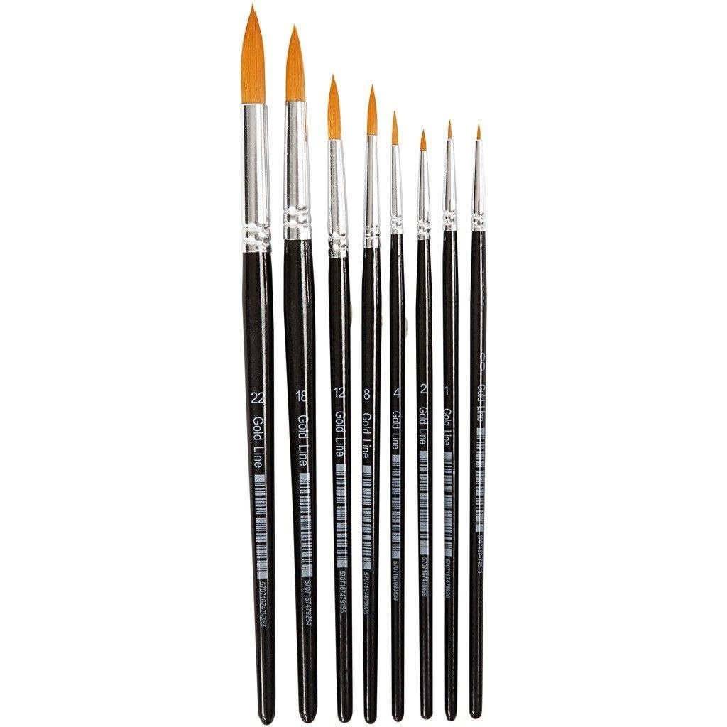 Creativ Company Gold Line Brushes - 8 Pcs. - Hobby Zubehoer 10747
