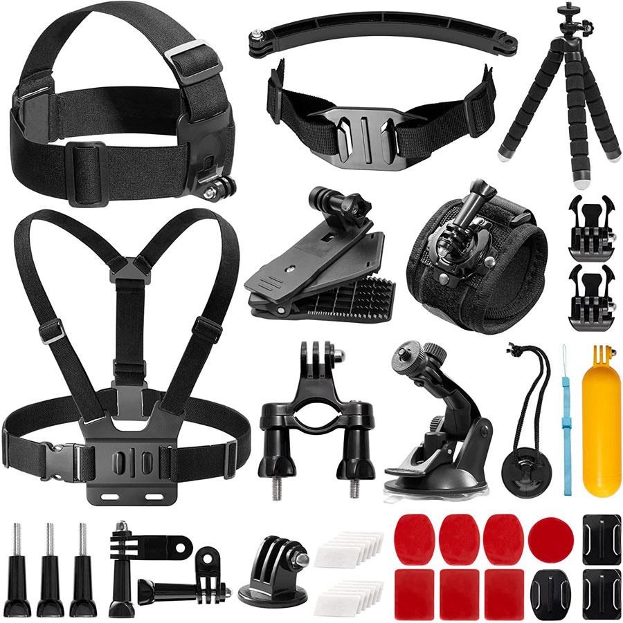 Akaso Action Camera Accessories - 14 Pieces - Actionkamera Zubehoer Syz0014-bk
