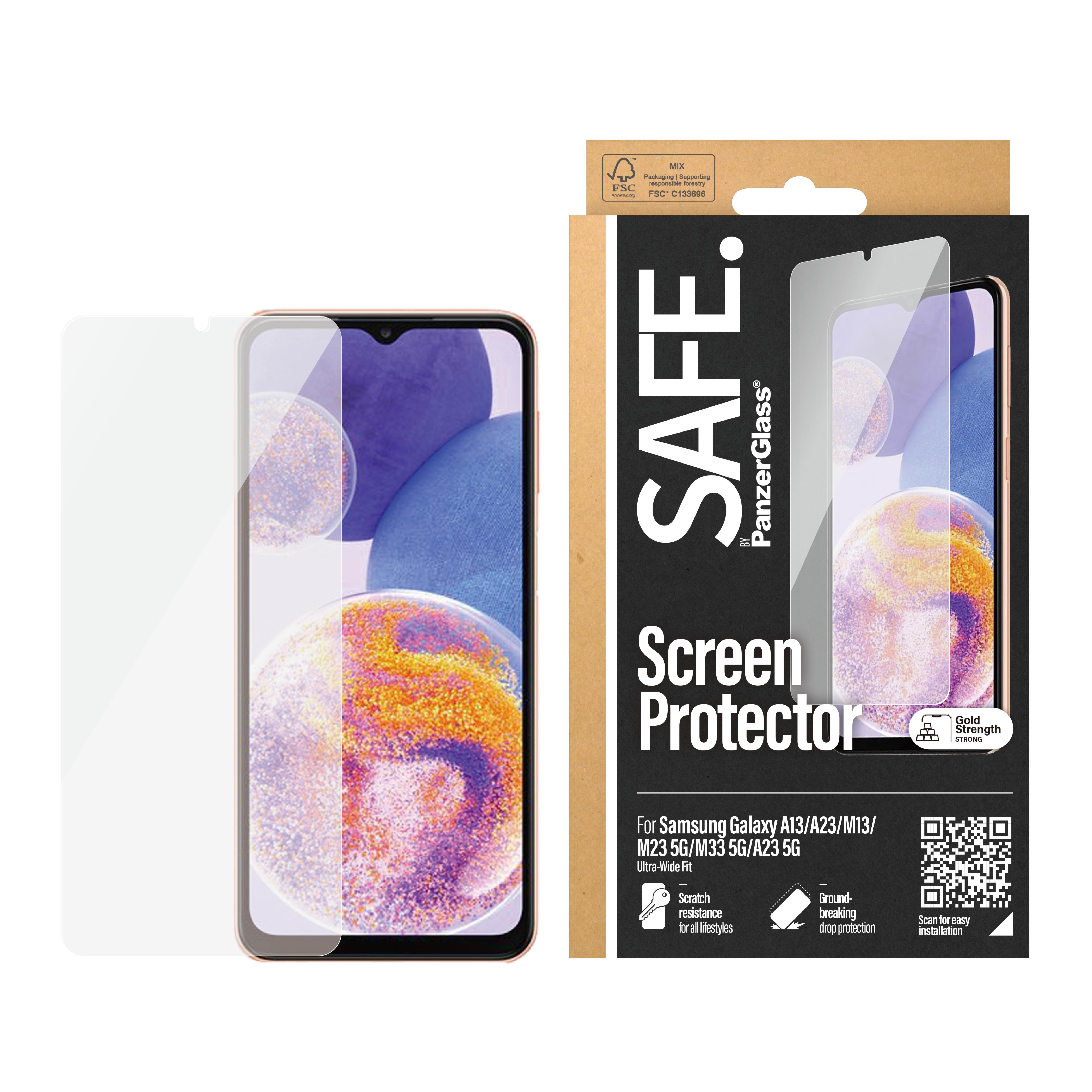 Safe by Panzerglass Screen Protector Samsung Galaxy A13 | A23 | M13 | M23 5G | M33 5G | A23 5G - Handys Schutzfolie Safe95107