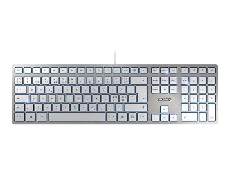 Cherry KC 6000 Slim - Tastatur - Nordic Iso - Silber - Tastaturen Jk-1600pn-1
