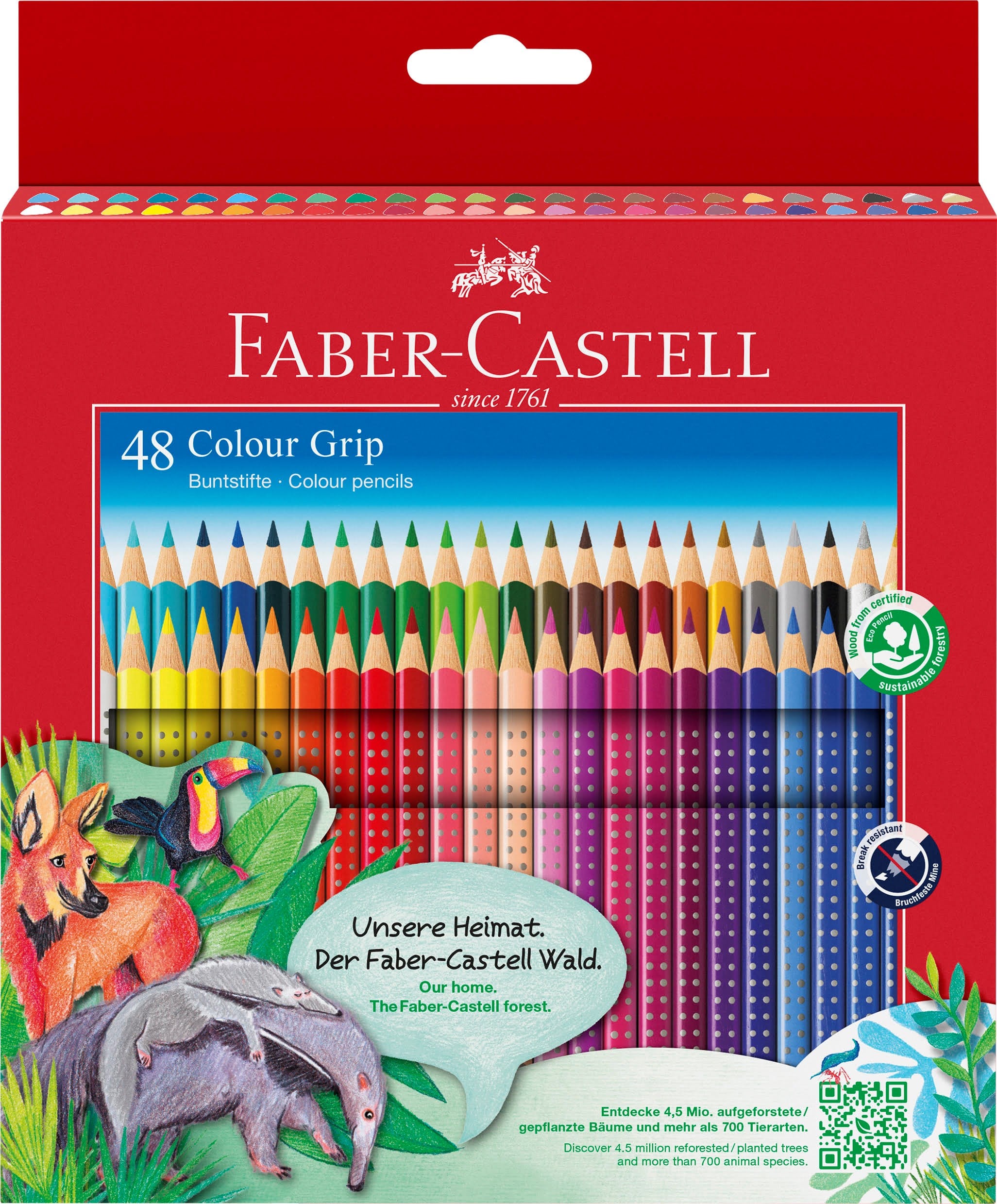 Faber-castell Buntstift Colour Grip 48er Kartonetui - Utensilien Zum Schreiben Und Zeichnen