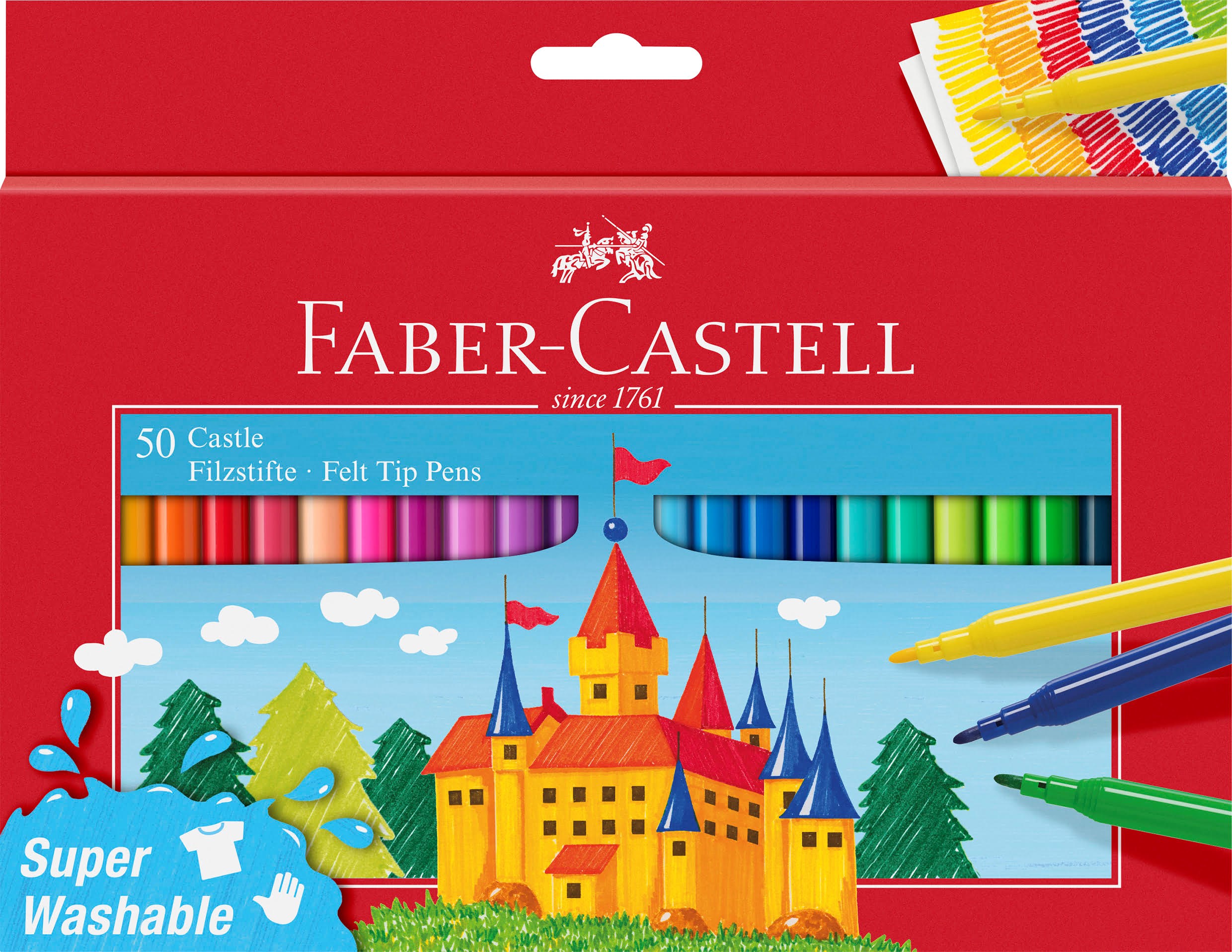 Faber-castell Filzstift Castle 50er Kartonetui - Utensilien Zum Schreiben Und Zeichnen