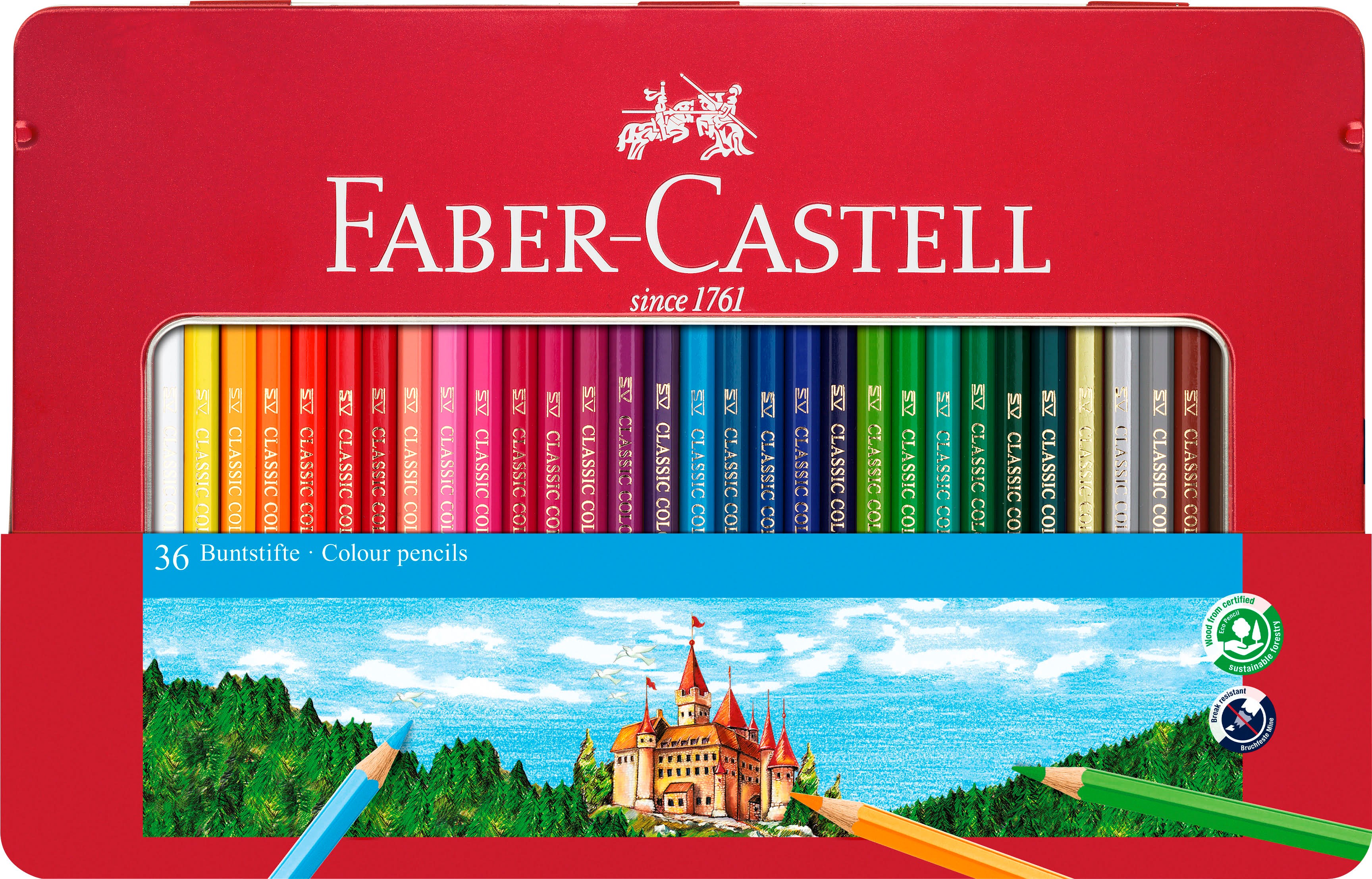 Faber-castell Buntstift Hexagonal 36er-metalletui - Utensilien Zum Schreiben Und Zeichnen
