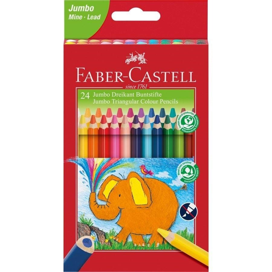 Faber-castell Jumbo Triangular Colour Pencils Wallet of 24 - Utensilien Zum Schreiben Und Zeichnen