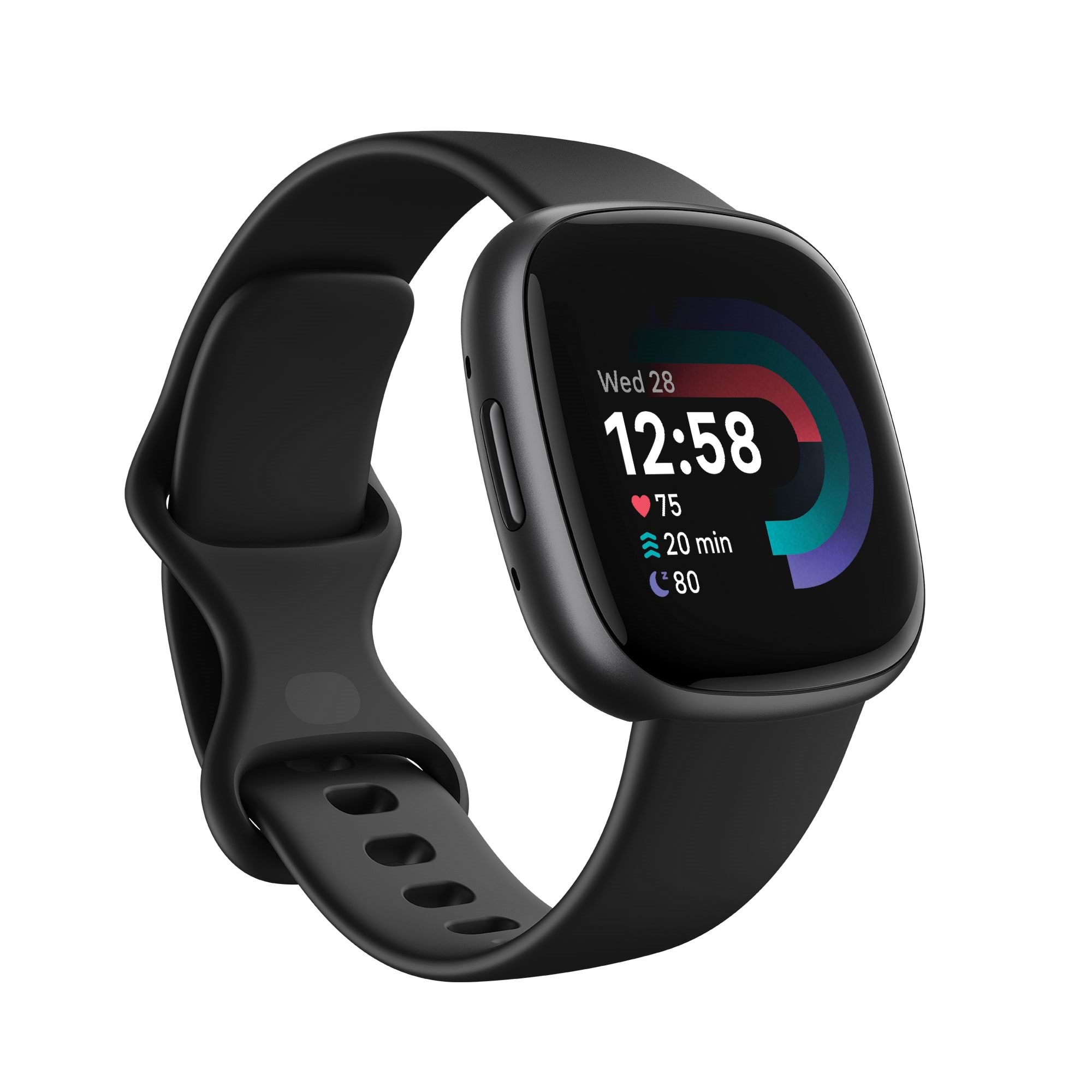 Fitbit Versa 4 Black/graphite - Smartwatches Pulsuhren Sportuhren Schrittzaehler Fb523bkbk