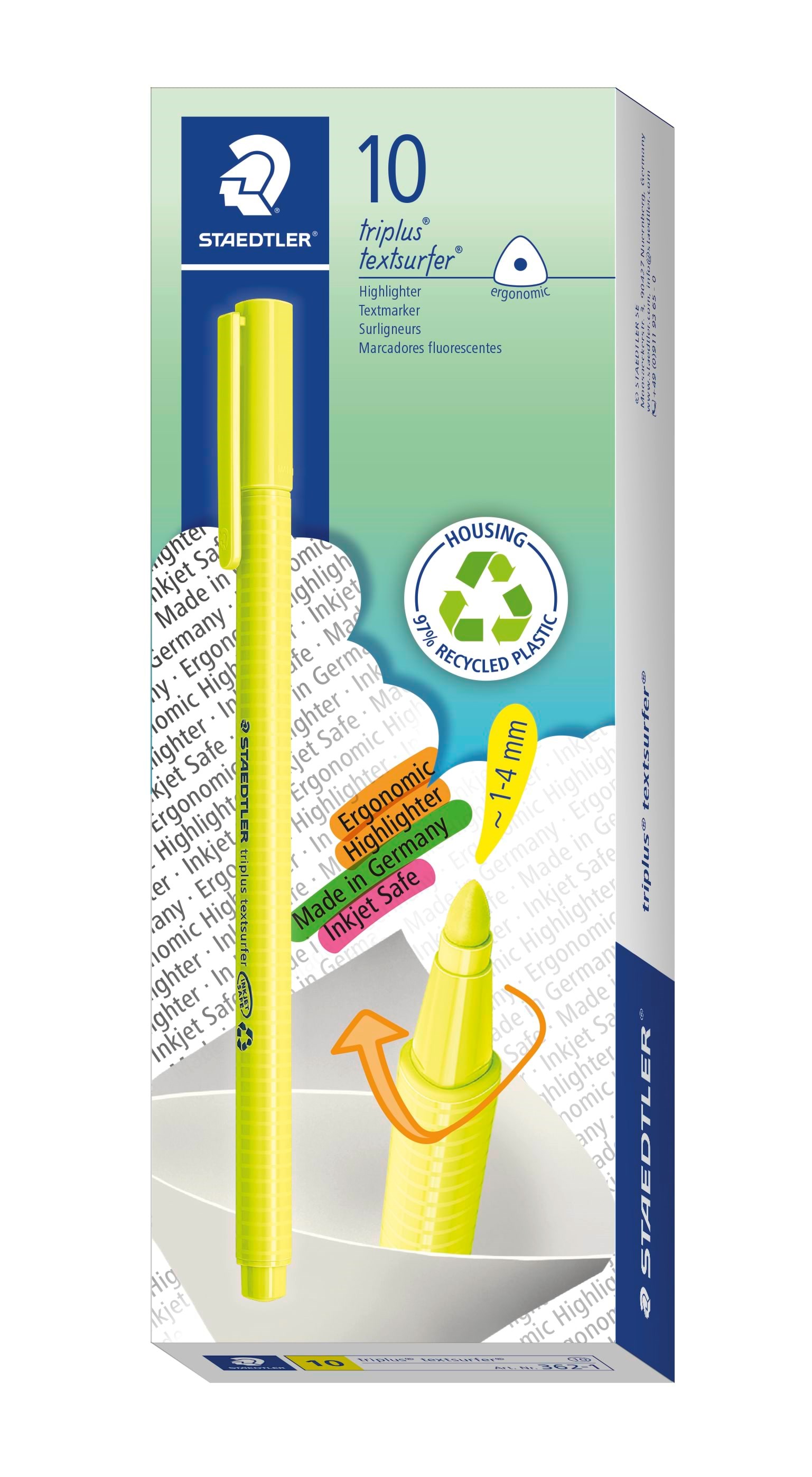 Staedtler Highlighter Triplus Textsurfer.10 Pcs Yellow - Utensilien Zum Schreiben Und Zeichnen