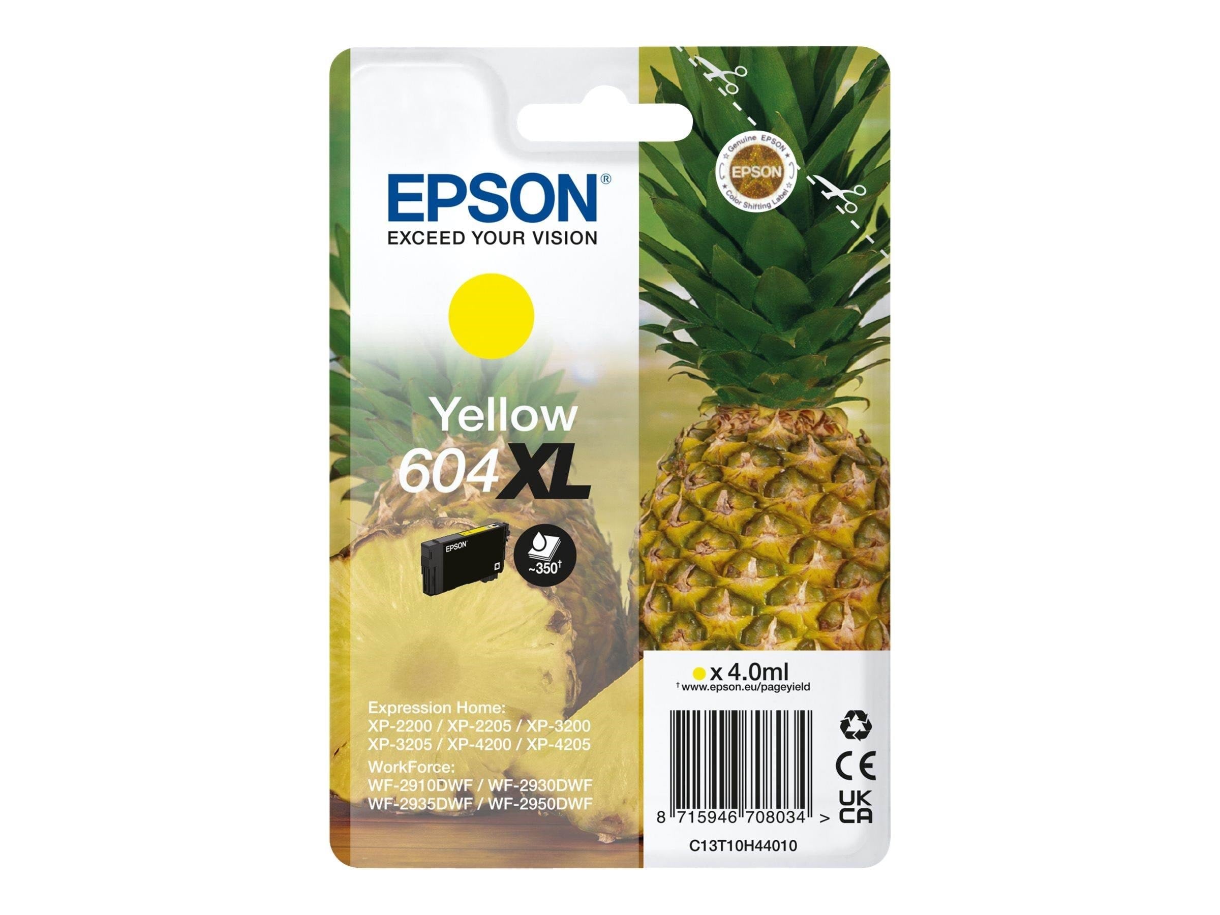 Epson 604xl Singlepack - XL - Yellow - Original - Ink Cartridge - Druckerzubehoer Tinte Toner Gelb C13t10h44010